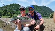 Kristin and Co, Rainbow trout June M, Slovenia fly fishing